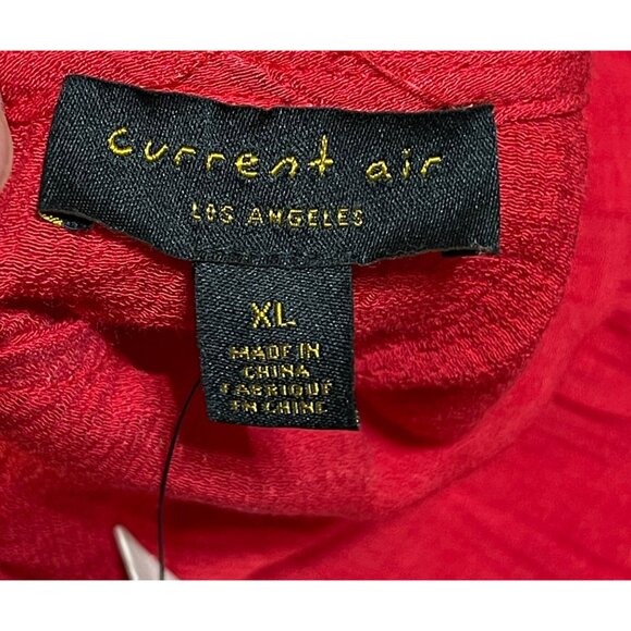 New Current Air Stacey Wide-Leg Jumpsuit Red Smocked Long Sleeve Size XL - Picture 4 of 11